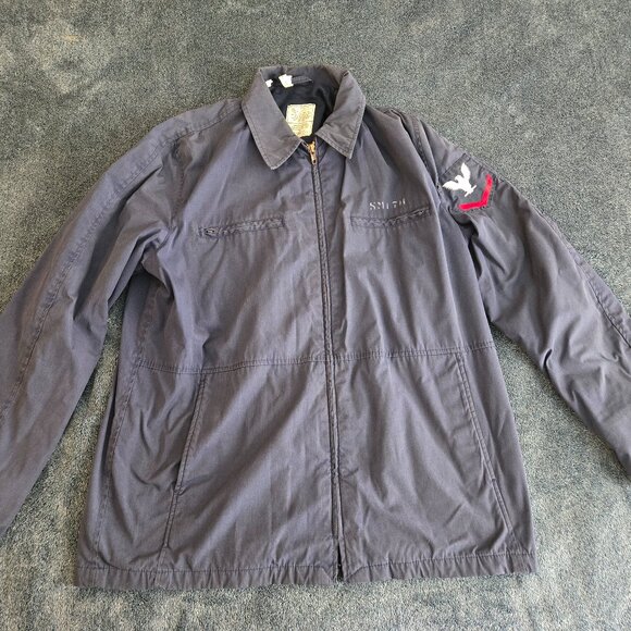 Vintage US Navy Utility Jacket Mens XL Petty Officer Class Patch Smith 70s